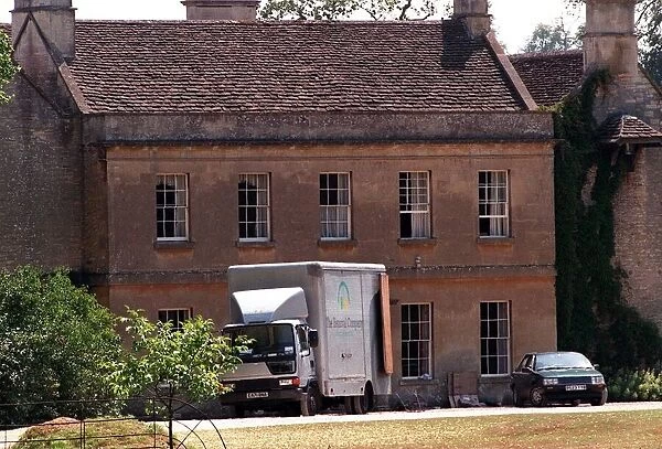 The removal lorry sits outside Middlewick House the former home of Camilla