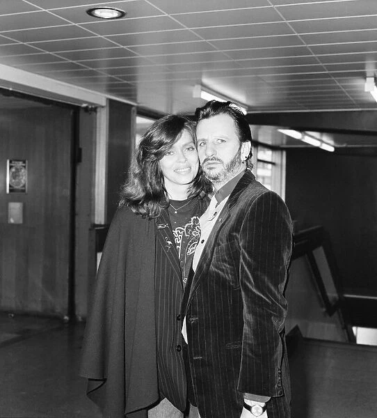 Ringo Starr and wife Barbara Bach, London Heathrow Airport, Friday 1st April 1983