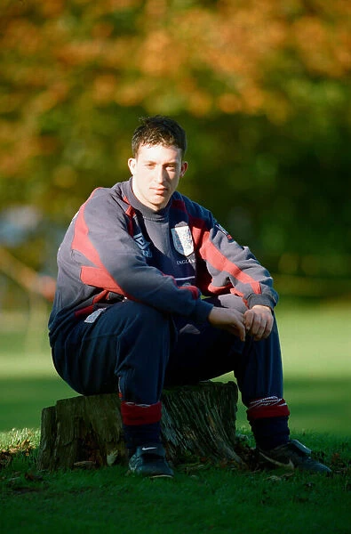 Robbie Fowler on International duty with England, takes time out for a photo shoot