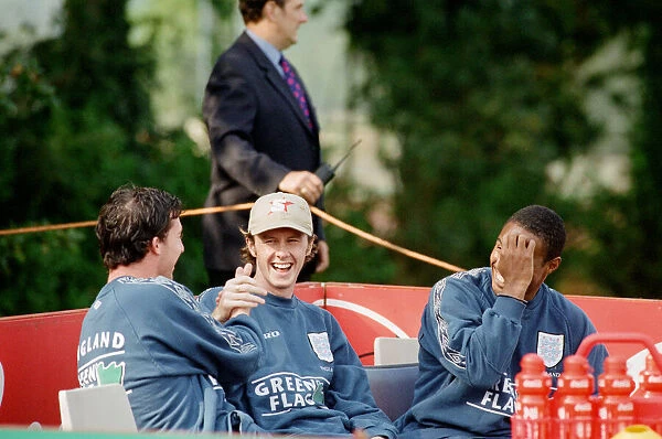 Robbie Fowler, Steve McManaman and Paul Ince on International duty with England