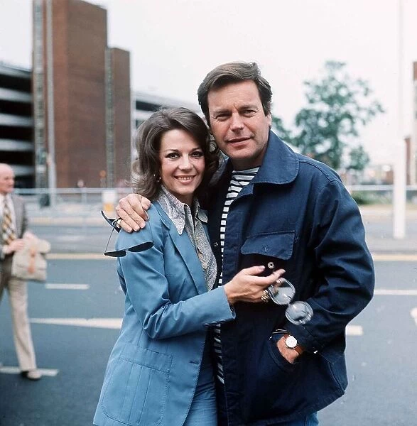 Robert Wagner Actor with his arm round wife Natalie Wood June 1976