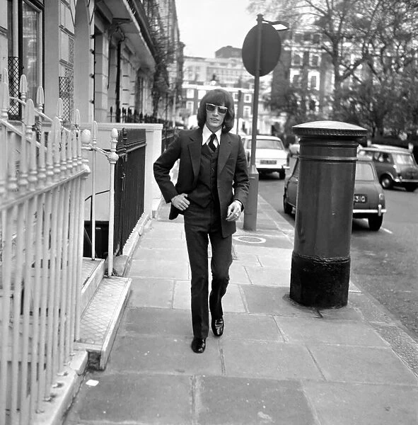 Robin Gibb of the Bee Gees pop group walking down a London street. 29th April 1969