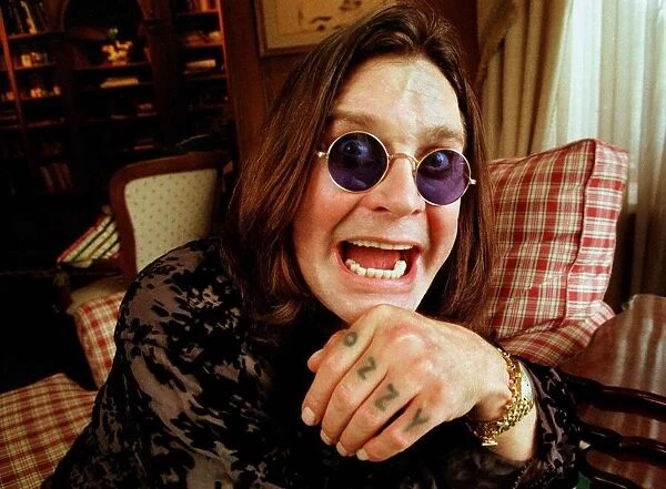 Rock star Ozzy Osbourne at home for Matthew Wright interview. 1998