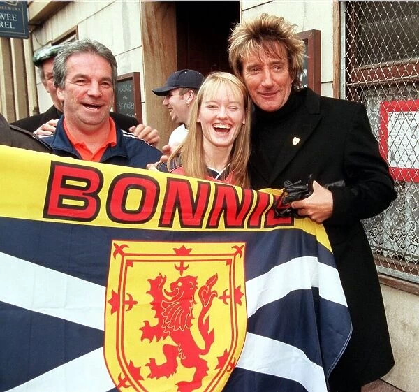 Rod Stewart in Paisley Scotland November 1999 outside pub in paisley with unnamed