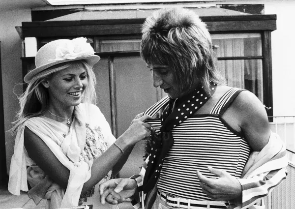 Rod Stewart Rock Singer with Britt Ekland May 1976 Dbase MSI