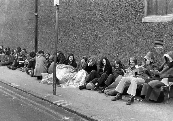 Rolling Stones fans queue for tickets outside the Apollo Centre, Glasgow, Scotland