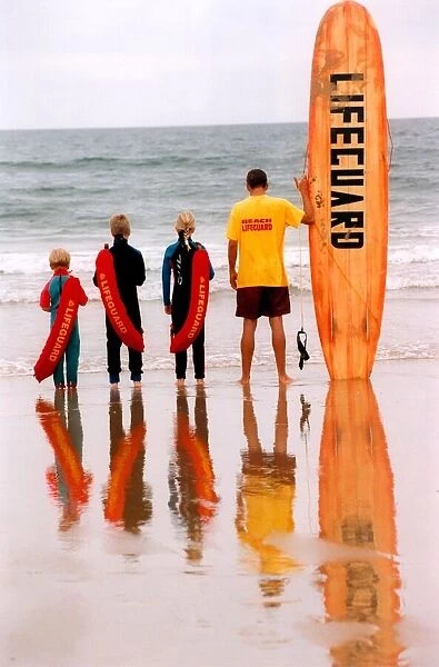 Rookie lifeguards go through their paces at Tynemouth Longsands in August 1997