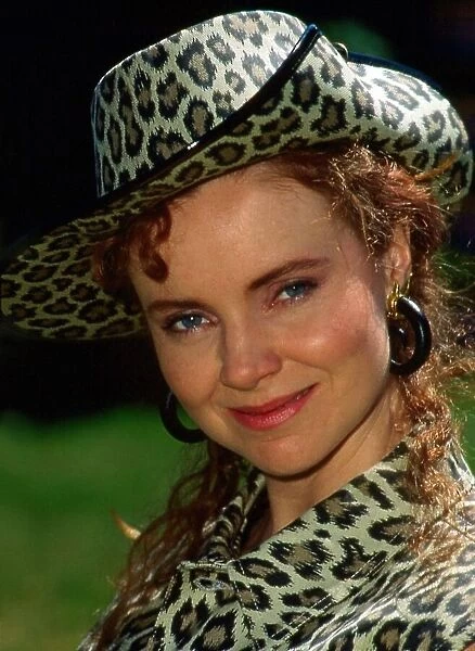 Rowenna Mohr wearing leopard print hat July 1989
