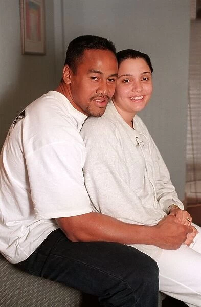 Rugby All Blacks star Jonah Lomu with Wife Tanya 1996