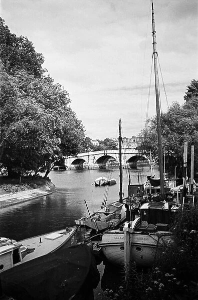 Scenes along the River Thames in Richmond, Greater London. Circa 1945