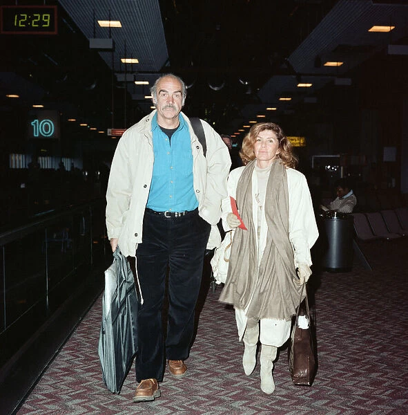 Sean Connery and his wife Micheline at LAP. 25th January 1989