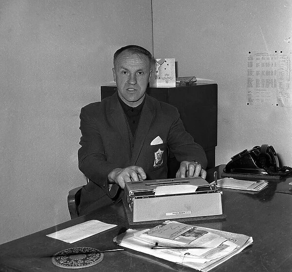 Bill Shankly the Liverpool Football manager in his office at the ground