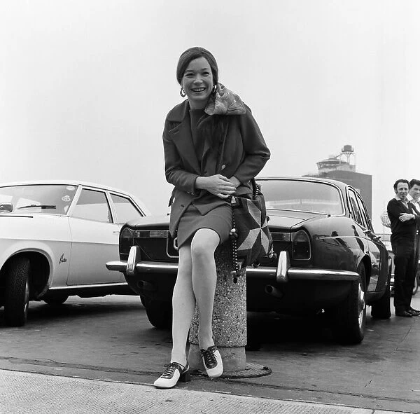 Shirley MacLaine at Heathrow Airport. 3rd July 1971