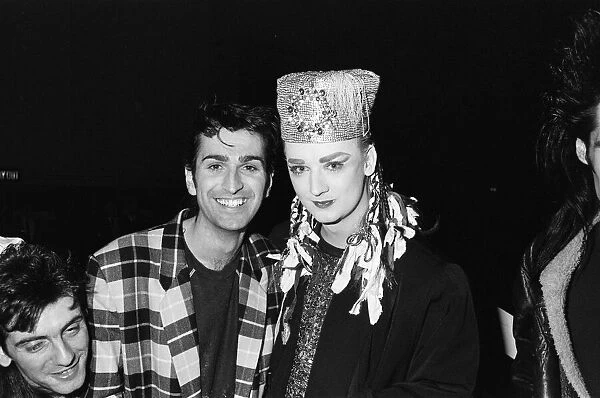 Singer Boy George with Paul King during the Culture Club concert at Wembley