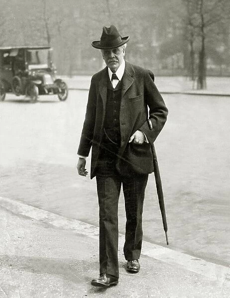 Sir Arthur James Balfour walking from the admiralty for Lunch. May 1915