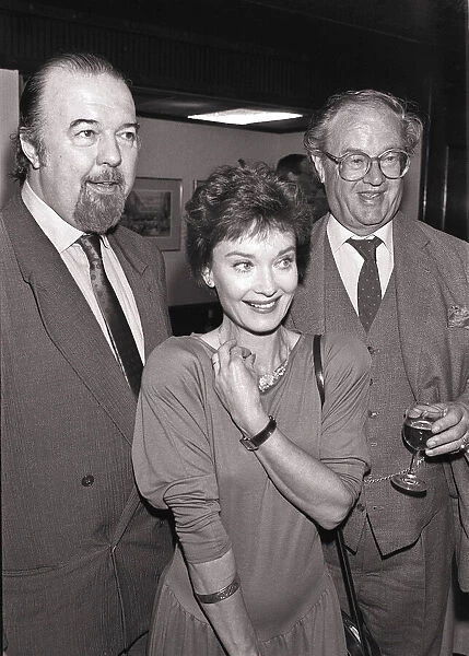Sir Peter Hall, Nicola Pagett and John Mortimer QC, October 1987