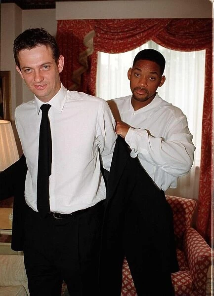 Will Smith actor with Matthew Wright Mirror writer July 1997 in London hotel Will