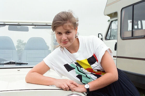 Sophie Aldred as Doctor Who assistant Ace seen here on location near Arundel during