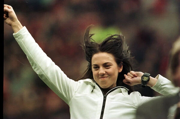 Spice Girl Mel C at the Manchester United v Sheffield Wednesday football match at Old