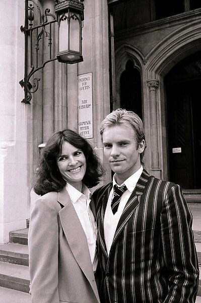 Sting Gordon Sumner with his wife Frances - July 1982 Outside Law Courts