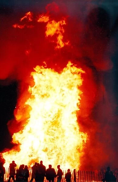 Stock picture of a bonfire in Darlington in 1997