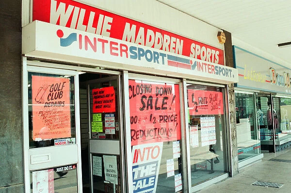 Stockton High Street Shops, 29th June 1993. Willie Maddren Sports Intersport