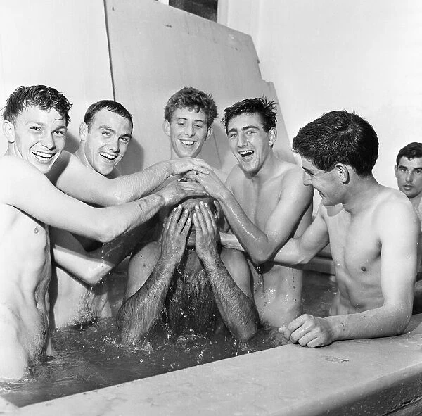 Stoke City Football Players, pictured during  /  after training session, 15th August 1962