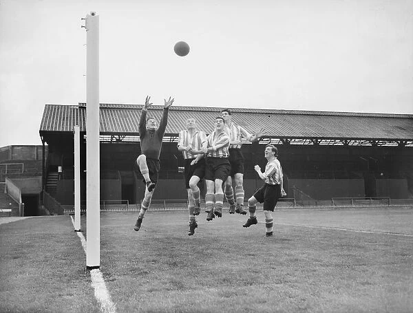Sunderland FC footballers seen here in training at Roker Park 16th August 1952 *** Local