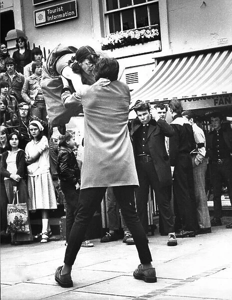 Teddy Boys and Girls dancing in the streets of North East Britain Picture
