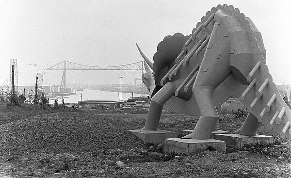 The Teessaurus a triceratops by Genevieve Glatt, fabricated by Harts of Stockton at a