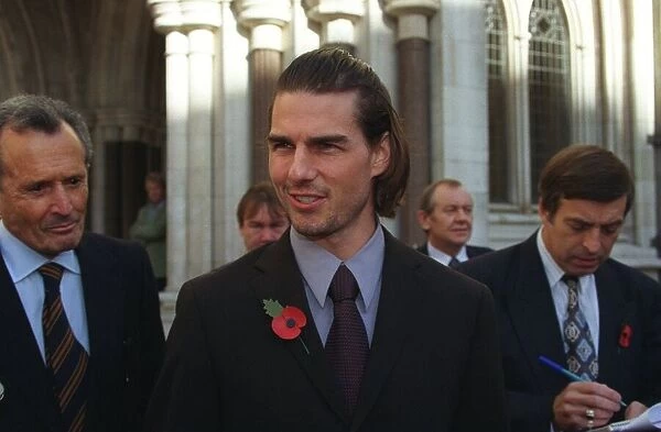 Tom Cruise outside the High Court after October 1998 after winning his libel case