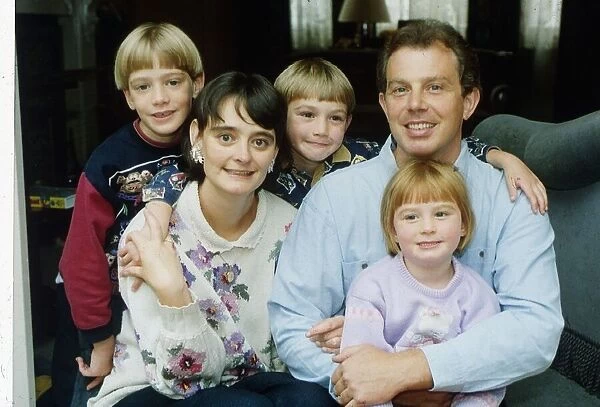 Tony Blair at home with his family