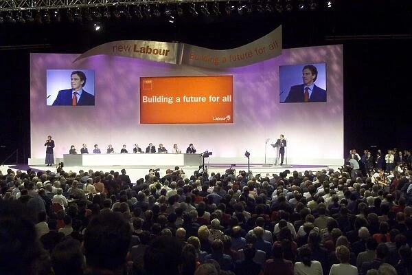 Tony Blair makes his speech during the Labour Party Conference in September 2000