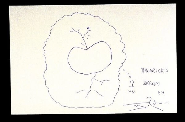Tony Robinson doodle November 1997 up for auction to raise money for Film