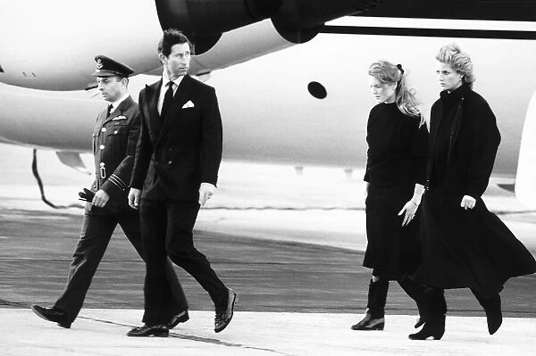Tormented by grief Prince Charles, Princess Diana and the Duchess Of York brought home