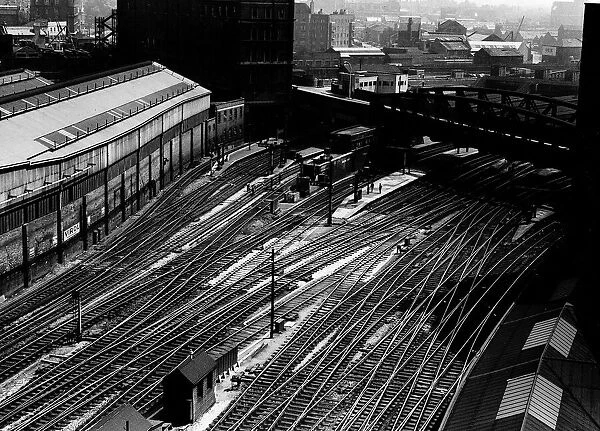 The tracks leading to Paddington Station deserted due to a strike by railway men