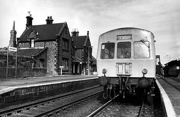 The train now standing at Acklington Station on 30th March 1976