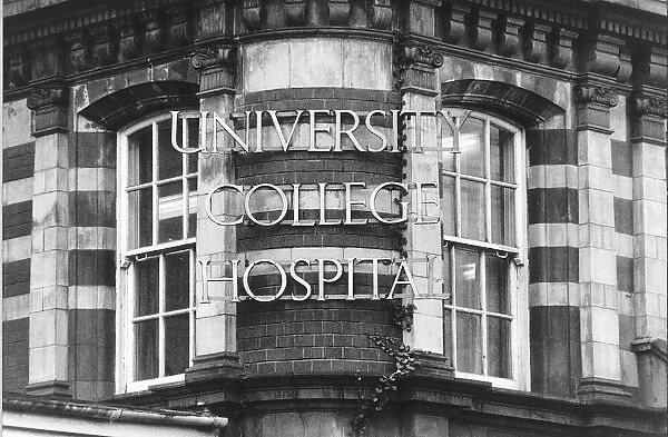 University College Hospital London November 1992 - sign above the main enterance