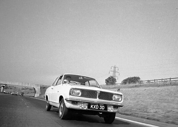 The Vauxhall Viva on a road test on the M1 motorway. 20th September 1966