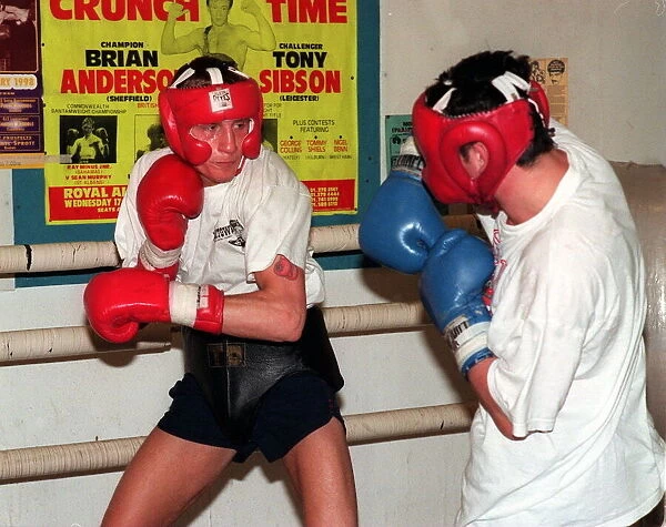 Welterweight boxer Scott Dixon sparring with boxer Gary Jacobs February 1998