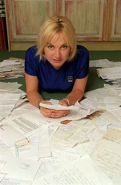 Wendy Turner TV Presenter September 1998 With some of the letters sent to her
