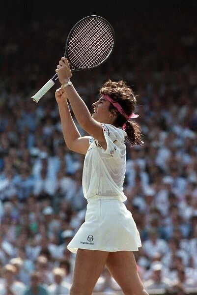 Wimbledon. Gabriella Sabatini, Andre Agassi, David Wheaton action. July 1991 91-4353-093