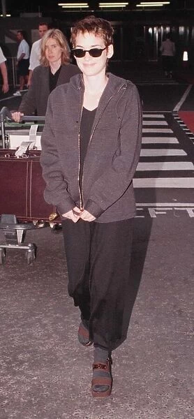 Winona Ryder Actress August 1997 arriving at Heathrow from Los Angeles