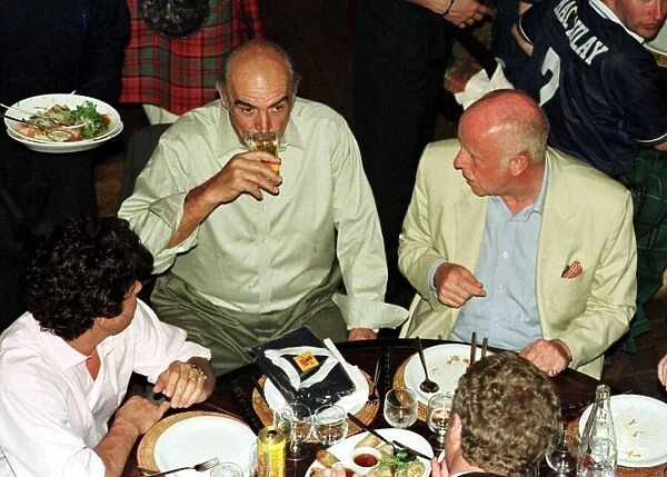 World Cup France June 1998 Sean Connery drinks whisky in Paris bar with Richard Wilson