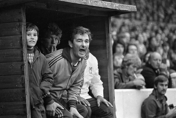 A young Nigel Clough joins his dad Brian Clough in the dugout to watch Nottingham Forest