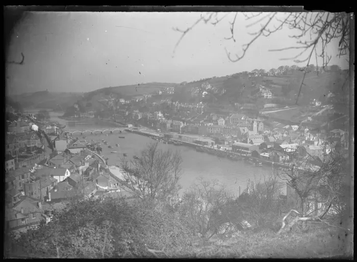 Framed Print : Looe Print: Upstream View from Downs View Telephone Box