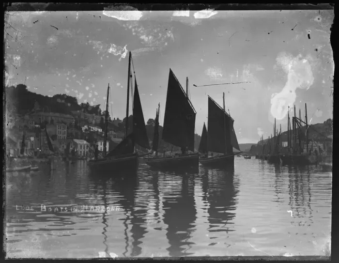 Framed Print : Luggers on Looe River Print, featuring Trinket, Twilight and Eliza Jane Framed Print : Luggers on Looe River Print, featuring Trinket, Twilight and Eliza Jane