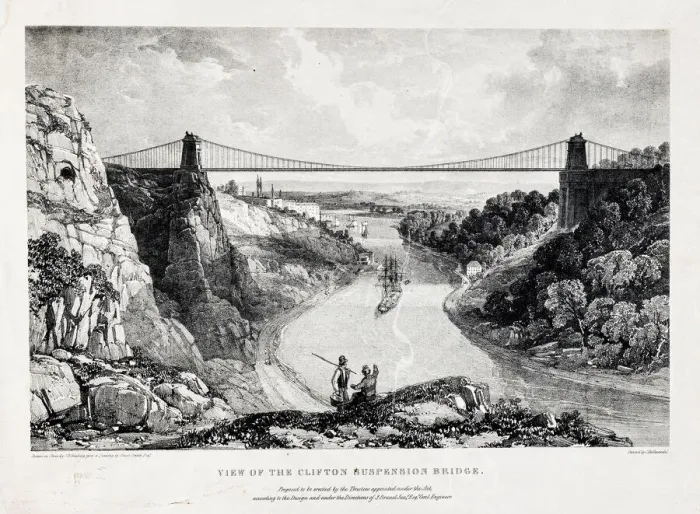 Framed Print : Print of Clifton Suspension Bridge in Bristol Framed Print : Print of Clifton Suspension Bridge in Bristol