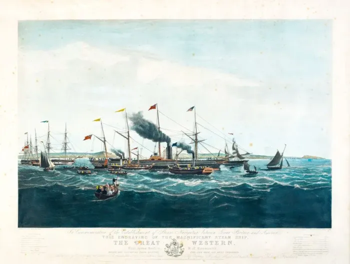 Framed Print : The SS Great Western Print: Bristol Maiden Voyage 1838 Framed Print : The SS Great Western Print: Bristol Maiden Voyage 1838