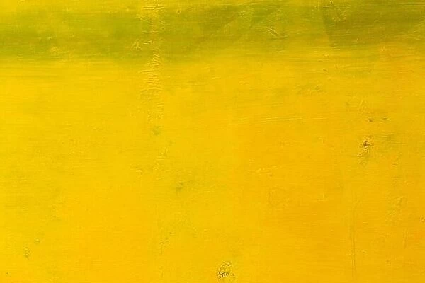 Close up of yellow abstract art painting